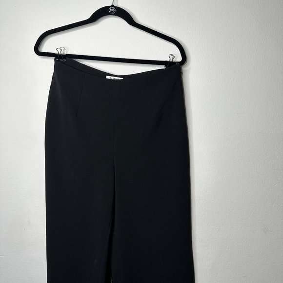 Aritzia Babaton Black Wide Leg FLowy Pants Palazzo Trouser Side Zip Wide Leg 4 - Picture 3 of 16